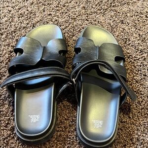 Wild Fable Black Strappy Slide Sandals